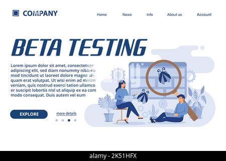 Beta testing illustration Suitable for web landing page, ui, mobile app, banner template. Vector Illustration Stock Vector