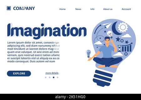Imagination illustration Suitable for web landing page, ui, mobile app, banner template. Vector Illustration Stock Vector