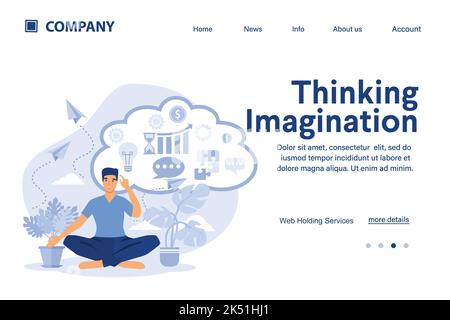 thinking Imagination illustration Suitable for web landing page, ui, mobile app, banner template. Vector Illustration Stock Vector