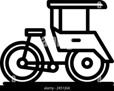 Jakarta bike icon outline vector. Indonesia city. Travel tourism Stock Vector