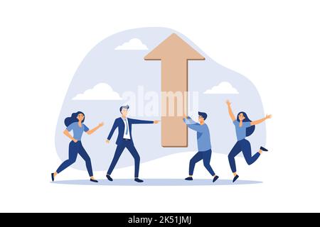 Business growth and risk to fall down, team success or career development, strategy to win big earning and profit or business challenge concept, busin Stock Vector