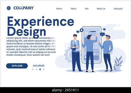 experience design Web design, User Interface UI and User Experience UX content organization. Web design development concept. Vector isolated concept i Stock Vector