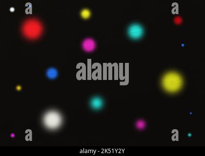 Shiny blurred lights in different colors on black background with heavy brush strokes Stock Photo
