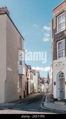 View Down Coppin Street from Beach Street, on the Seafront, Deal, Kent, UK Stock Photo