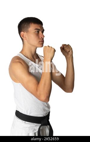 19 Year Old Practacing a Karate Back Fist Stock Photo