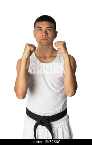 19 Year Old Practacing a Karate Back Fist Stock Photo