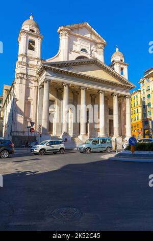 The Basilica della Santissima Annunziata del Vastato is the Catholic cathedral of Genoa. City of Genoa, capital of Liguria, Italy. Stock Photo