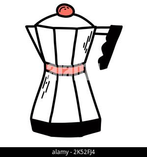 Classic metal coffee maker Royalty Free Vector Image