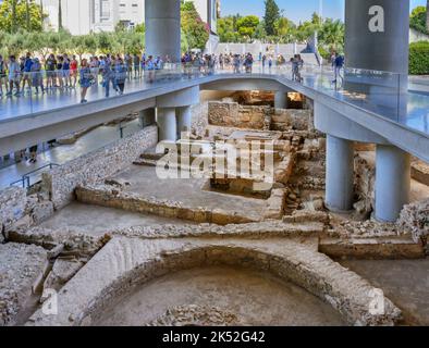 Excavations at the entrance to the Acropolis Museum, Athens, Greece Stock Photo