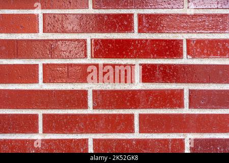 red vintage brick wall with decayed structure. Stock Photo