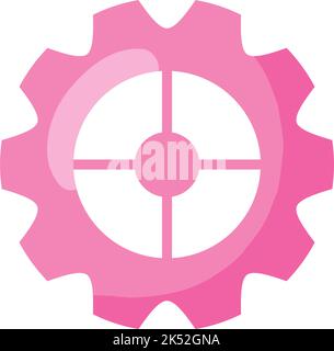 pink gear cog setting machine icon Stock Vector