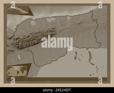 Artemisa, province of Cuba. Elevation map colored in wiki style with