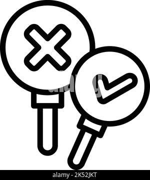 Quiz answer icon outline vector. Poster show. Fun word Stock Vector