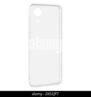 transparent silicone case, accessory for phone, isolated on white background Stock Photo