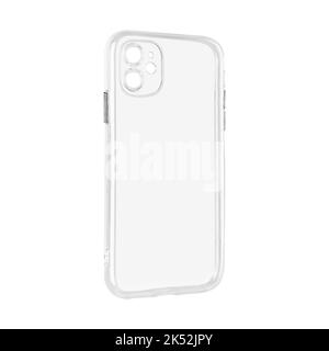 transparent silicone case, accessory for phone, isolated on white background Stock Photo
