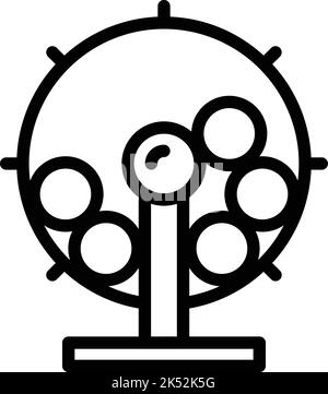 Fun wheel icon outline vector. Trivia exam. Game competition Stock Vector