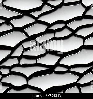 An infinitely repeatable seamless shattered glass pattern in white and black Stock Photo