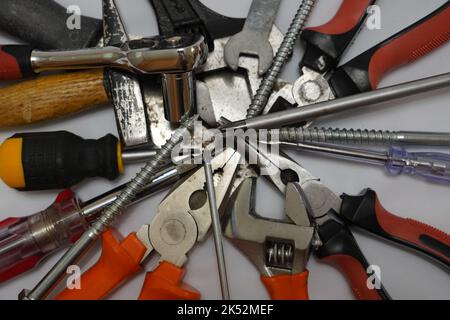 Various tools for working in the workshop. Various tools for working in the workshop. Stock Photo