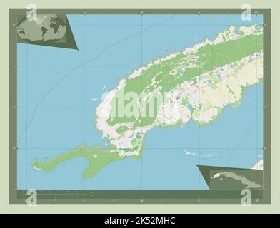 Pinar del Rio, province of Cuba. Open Street Map. Corner auxiliary location maps Stock Photo