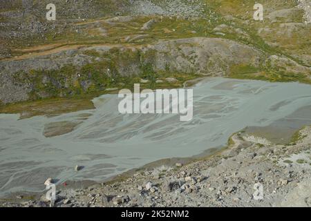 Switzerland, Valais, Entremont valley, Vélan range, glaciar river Stock Photo