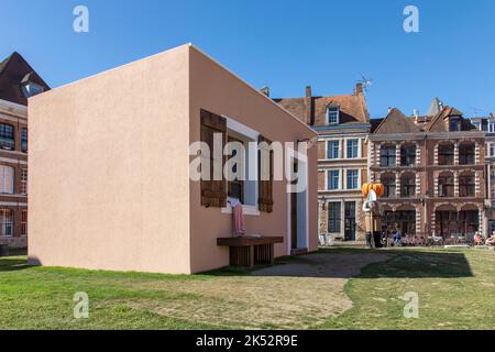France, Nord, Lille, ïlot contesse in the old Lille district, 6th season of Lille 3000 titled Utopia, house of the maxitos of Jean-François Fourtou Stock Photo