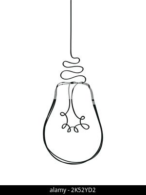 Light bulb wire line path forming a straight line Stock Vector Image ...