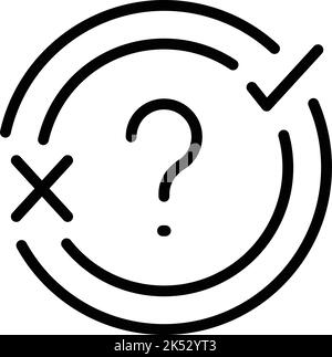 Quiz ask icon outline vector. Word fun. Competition game Stock Vector