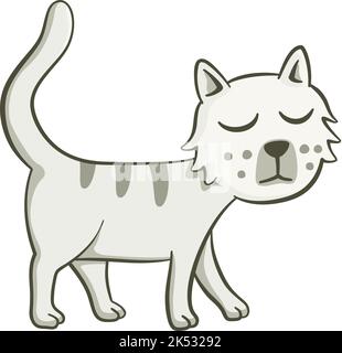 Cute illustration of a cat. Vector illustration on white background. Stock Vector