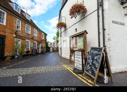 Fullers Hill in Westerham, Kent, UK. Fullers Hill is a small street running from Market Square to London Road. Stock Photo