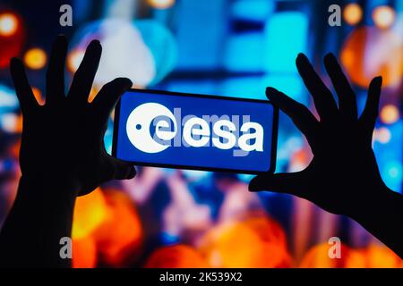 Brazil. 05th Oct, 2022. In this photo illustration, the European Space Agency (ESA) logo is seen displayed on a smartphone. (Photo by Rafael Henrique/SOPA Images/Sipa USA) Credit: Sipa USA/Alamy Live News Stock Photo