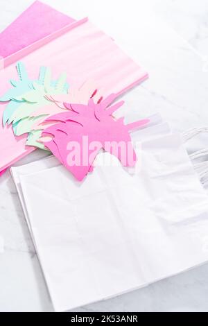 Unicorn Birthday Party favors Stock Photo