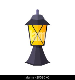 Lighting outdoor garden urban fixture flat. Front street lamp spot outside inside building courtyard technique street. Modern classic gothic style various size design road electricity isolated Stock Vector