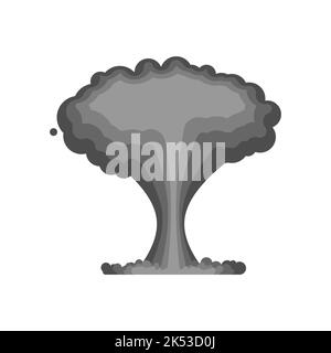 Nuclear explosion isolated. Atomic mushroom from nuclear bomb explosion Stock Vector