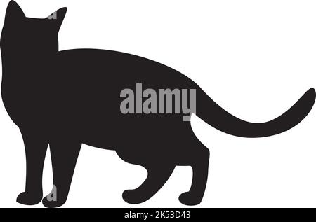 Hand-drawn cartoon sketch of a cat doll standing Stock Vector