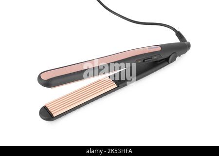 Electric curling iron isolated on white background Stock Photo