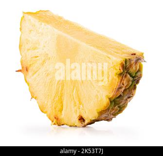 pineapple slice isolated on a white background with clipping path. Stock Photo