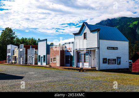 Dalton City; Haines; Alaska; USA. Walt Disney built movie set for “White Fang” the Jack London movie. Stock Photo