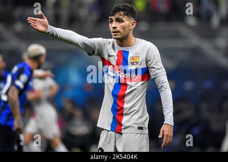 Pedro Gonzalez Lopez aka Pedri of Barcelona reacts during the Champions League Group C football match between FC Internazionale and FCB Barcelona at S Stock Photo