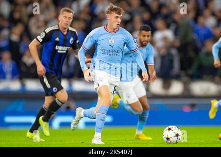 Cole Palmer (80) of Manchester City in action during the UEFA Champions League Group G match between Manchester City and FC Copenhagen at the Etihad Stadium, Manchester on Wednesday 5th October 2022. (Credit: Mike Morese | MI News) Credit: MI News & Sport /Alamy Live News Stock Photo