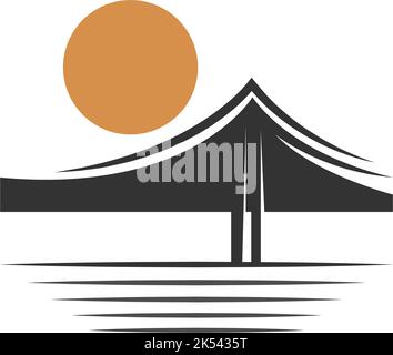 Bridge logo icon design illustration template Stock Vector