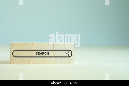 Search bar for website and UI, mobile apps, data search engine optimization browser webpage. Searching browsing internet data information networking c Stock Photo