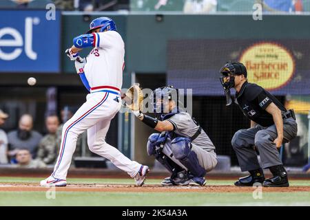 Texas Rangers second baseman Marcus Semien (2) swings at a pitch