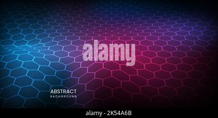 Futuristic hexagon technology concept vector illustration, HUD element, 3d landscape, Big data. Stock Vector