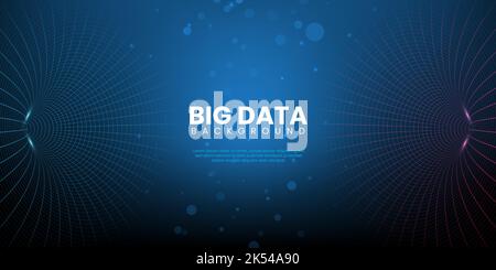 Digital technology pink blue background. Big data concept and network communication banner Stock Vector