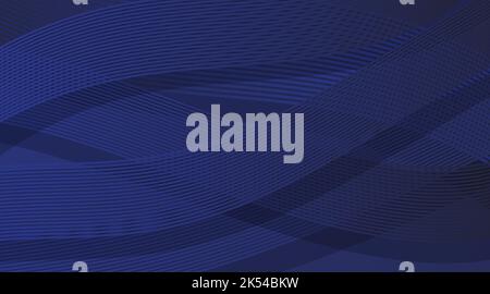 Vector 3D modern wave curve abstract presentation background. dark blue background Stock Vector