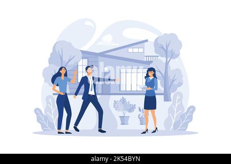 Professional interior designer concept. Decorator planning the design of a room, choosing wall color and furniture style. House renovation. Isolated f Stock Vector
