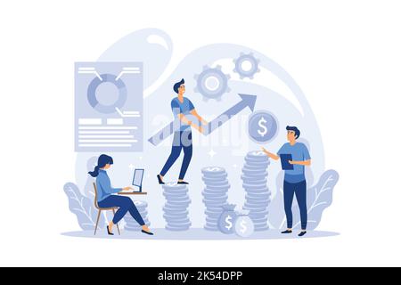 Audit concept. Business operation research and analysis. Financial inspection and analytics. flat design modern illustration Stock Vector