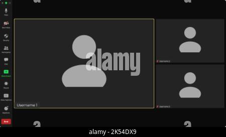 Mockup with video call people. Mobile phone mockup vector illustration ...