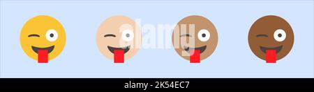 Stuck out tongue winking eye. 3D stylized vector icon. smiling emoticon character design. 3D emoticon for web. for emoticon characters design Stock Vector