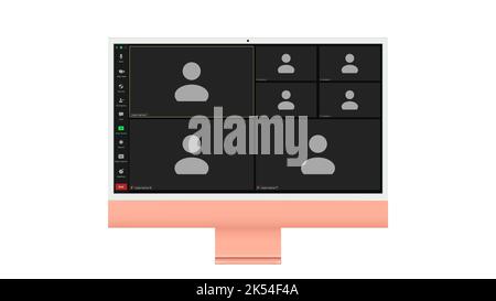 Video conferencing user interface. Video conference icon. Digital communication. Online chat for business seminars. Video conferencing user interface Stock Vector